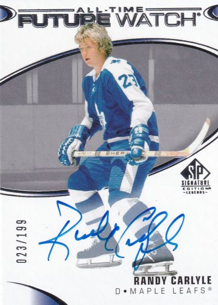 AUTO RC karta RANDY CARLYLE 20-21 SP Signature Legends All-Time Future Watch /199